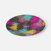 抽象芸術モダン形状六角モザイク ペーパープレート (アングル)