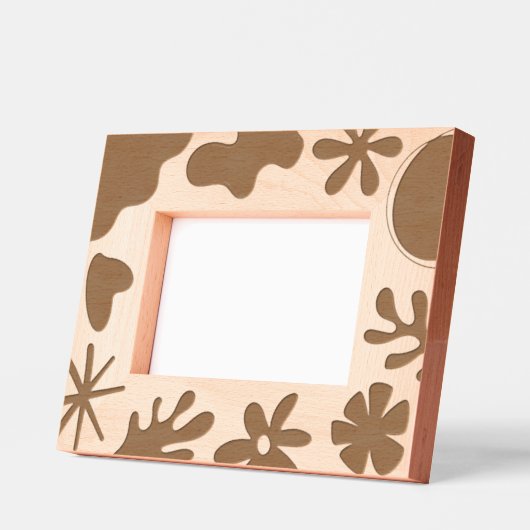 抽象芸術モダン形状及び花柄 レーザー彫刻フレーム (左)