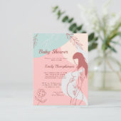 抽象芸術モダン形状期待ママ赤ちゃんシャワー ポストカード (スタンド正面)