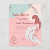 抽象芸術モダン形状期待ママ赤ちゃんシャワー ポストカード (正面)