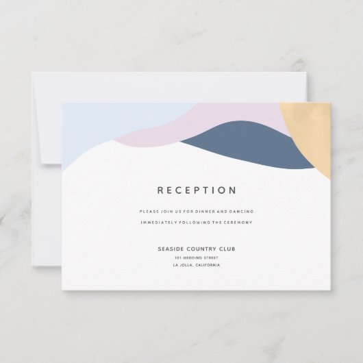 抽象芸術モダン形状結婚式レセプションカード 招待状 (正面)