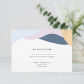 抽象芸術モダン形状結婚式レセプションカード 招待状 (スタンド正面)