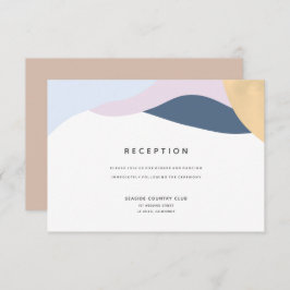 抽象芸術モダン形状結婚式レセプションカード 招待状