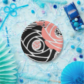 抽象芸術モダン形花フローラ珊瑚礁 ペーパープレート (パーティー)