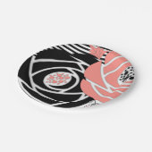 抽象芸術モダン形花フローラ珊瑚礁 ペーパープレート (アングル)