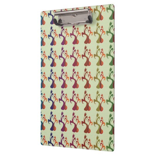 抽象芸術モダン数々のカラーチューリップフローラデザイン クリップボード (左)