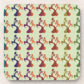 抽象芸術モダン数々のカラーチューリップフローラデザイン コースター (正面)