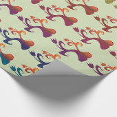 抽象芸術モダン数々のカラーチューリップフローラデザイン ラッピングペーパー (角)