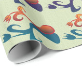 抽象芸術モダン数々のカラーチューリップフローラデザイン ラッピングペーパー (ロールコーナー)