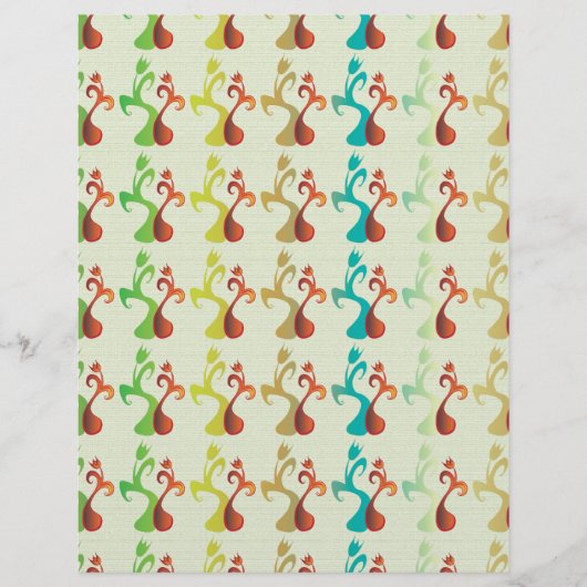 抽象芸術モダン数々の色チューリップ花柄 (正面)