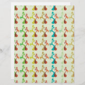 抽象芸術モダン数々の色チューリップ花柄 (正面/裏面)