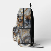 抽象芸術モダン旋回金ゴールド、白黒 プリントバックパック (右)