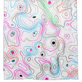 抽象芸術モダン木目模様 シャワーカーテン (正面)