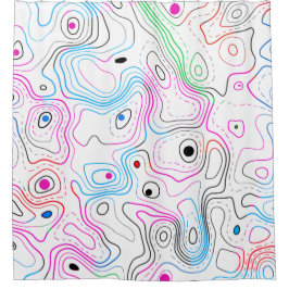 抽象芸術モダン木目模様 シャワーカーテン