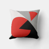 抽象芸術モダン枕黒，赤，白，灰色 クッション (裏面)