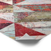 抽象芸術モダン植物パッチワーク ポスター (角)