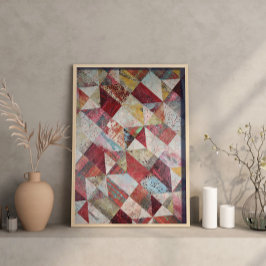 抽象芸術モダン植物パッチワーク ポスター