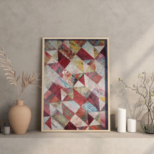 抽象芸術モダン植物パッチワーク ポスター