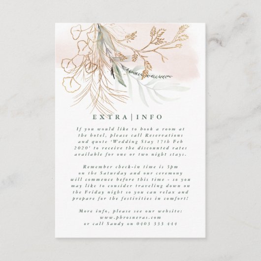 抽象芸術モダン植物ユーカリの緑の情報 エンクロージャーカード (正面)