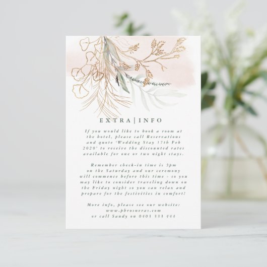 抽象芸術モダン植物ユーカリの緑の情報 エンクロージャーカード (スタンド正面)