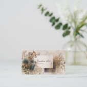 抽象芸術モダン植物学自然コラージュ 名刺 (スタンド正面)