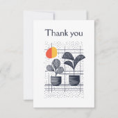 抽象芸術モダン植物性サンキューカード サンキューカード (正面)
