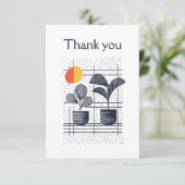 抽象芸術モダン植物性サンキューカード サンキューカード (スタンド正面)