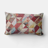 抽象芸術モダン植物用パッチワーク赤 ランバークッション (裏面)