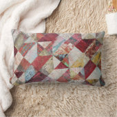 抽象芸術モダン植物用パッチワーク赤 ランバークッション (ブランケット)