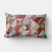 抽象芸術モダン植物用パッチワーク赤 ランバークッション (正面)
