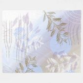 抽象芸術モダン植物葉 フリースブランケット (正面(横))