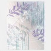 抽象芸術モダン植物葉 フリースブランケット (正面)