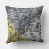 抽象芸術モダン樺の木バークパターン黄色グレー クッション (裏面)