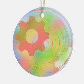 抽象芸術モダン歯車 セラミックオーナメント (左)