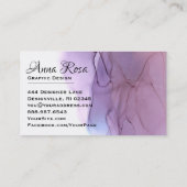 *~*抽象芸術モダン水彩マゼンタラベンダー 名刺 (裏面)