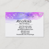 *~*抽象芸術モダン水彩マゼンタラベンダー 名刺 (裏面)