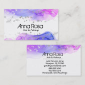 *~*抽象芸術モダン水彩ラベンダーマゼンタ 名刺 (正面/裏面)