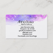 *~*抽象芸術モダン水彩ラベンダーマゼンタ 名刺 (裏面)