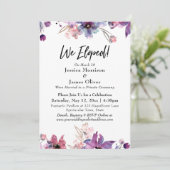 抽象芸術モダン水彩花模様駆け落ち！ 招待状 (スタンド正面)