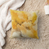 抽象芸術モダン水彩装飾黄色 クッション (ブランケット)