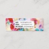 抽象芸術モダン水彩赤 スキニー名刺 (裏面)