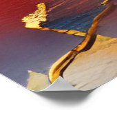 抽象芸術モダン水彩金ゴールド赤ブルー2ポスター ポスター (角)