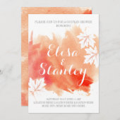 抽象芸術モダン水色サンゴ礁カップルのシャワー 招待状 (正面/裏面)