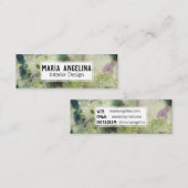 抽象芸術モダン水色ミュートされたオリーブ スキニー名刺 (正面/裏面)