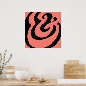 抽象芸術モダン波はっきりした ポスター (キッチン)