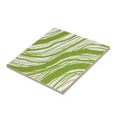 抽象芸術モダン波線アボカドグリーンホワイト タイル (側面)