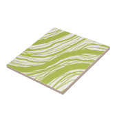 抽象芸術モダン波線アボカドグリーンホワイト タイル (側面)