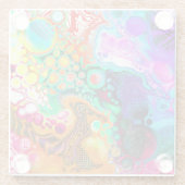 抽象芸術モダン流体アート ガラスコースター (裏面)