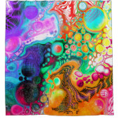 抽象芸術モダン流体アート シャワーカーテン (正面)