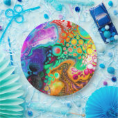 抽象芸術モダン流体アート ペーパープレート (パーティー)